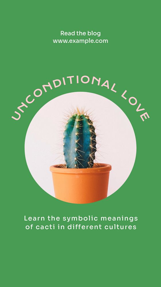 Cacti symbolic meanings  Instagram story template, editable text