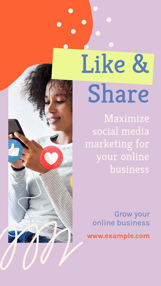 Social media marketing  Instagram story template, editable text