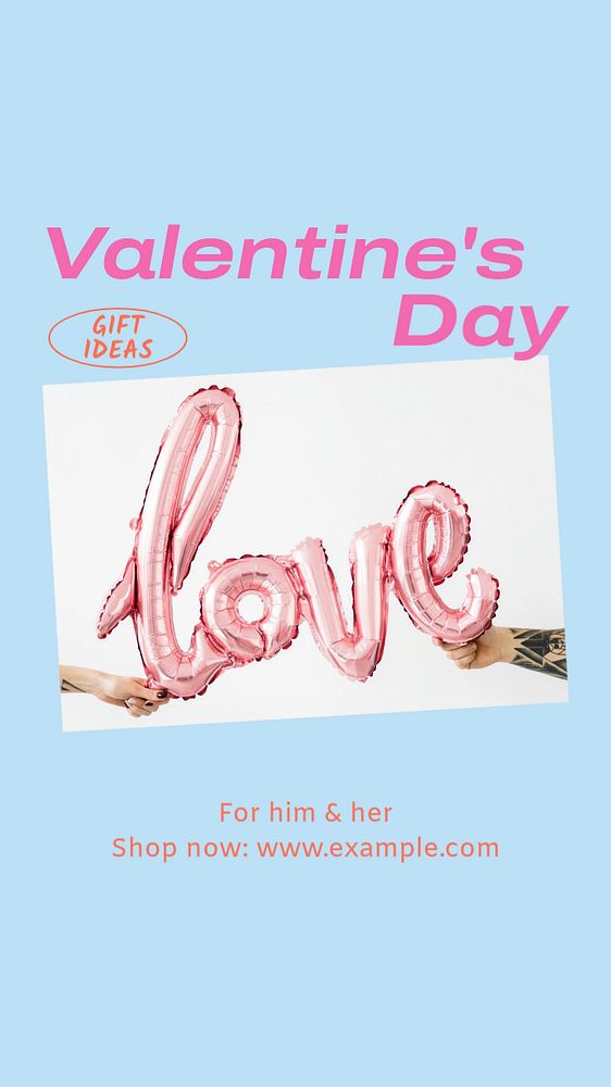 Valentine's day  Instagram story template, editable text