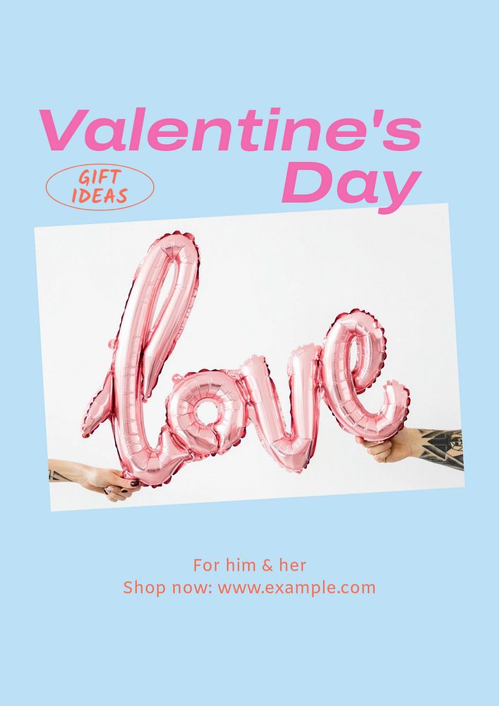 Valentine's day  poster template, editable text & design