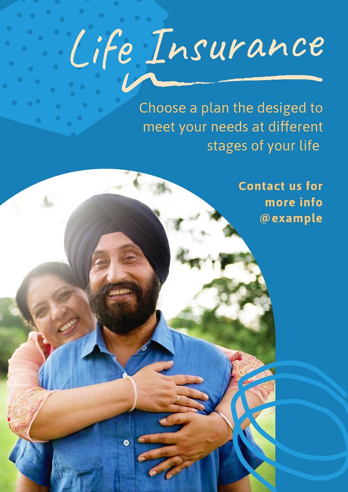 Life insurance  poster template, editable text & design