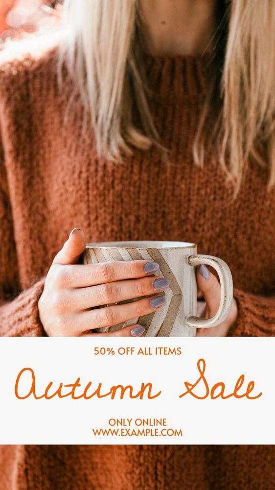 Autumn sale  Instagram story template, editable text