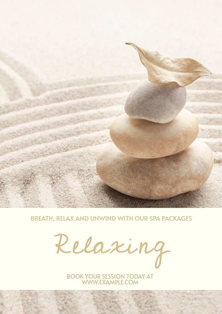 Relaxing  poster template, editable text & design