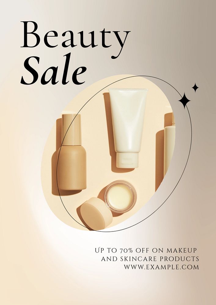 Beauty sale  poster template, editable text & design