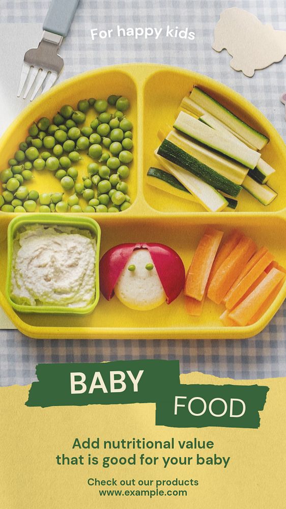Baby food  Instagram story template, editable text