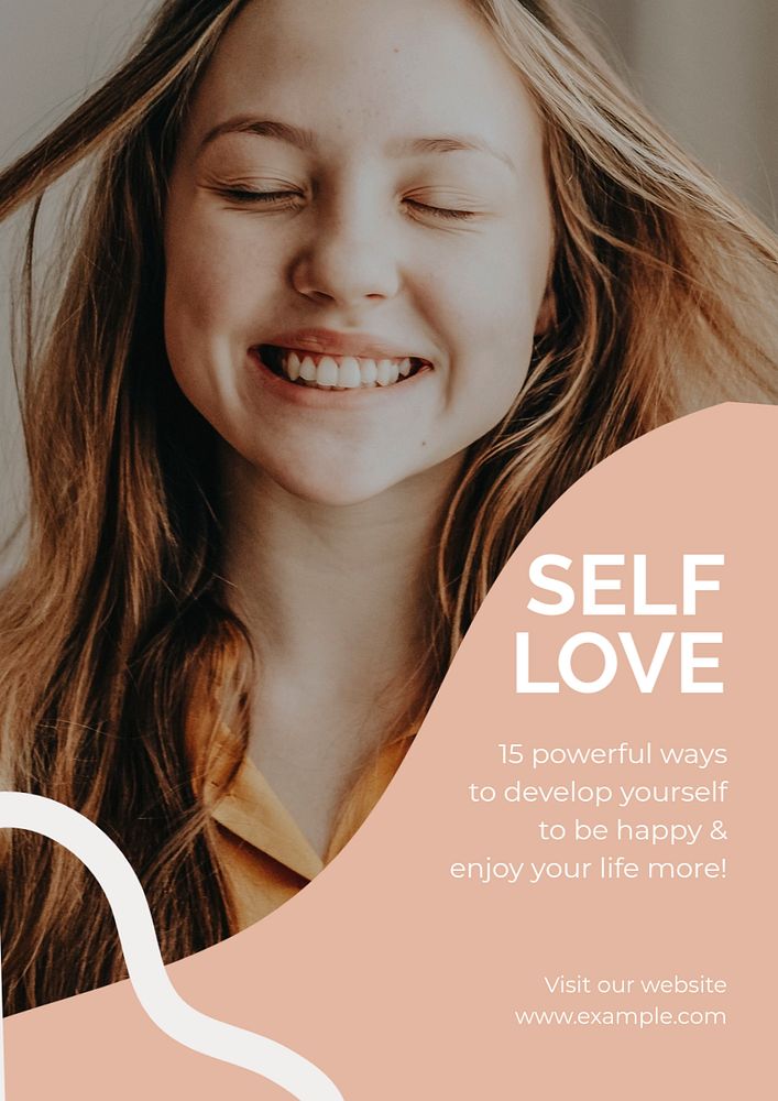 Self-love  poster template, editable text & design