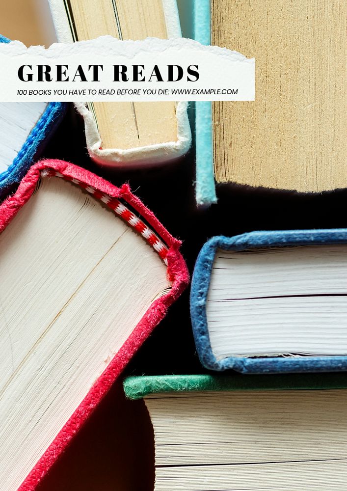 Great reads  poster template, editable text & design