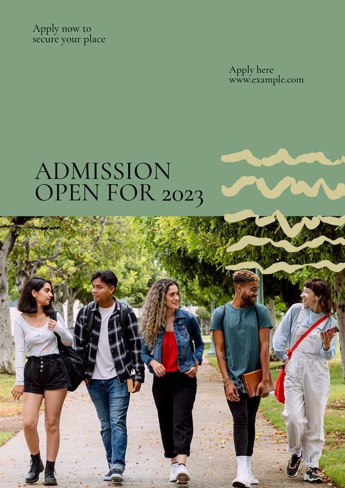 Admission open poster template, editable text & design