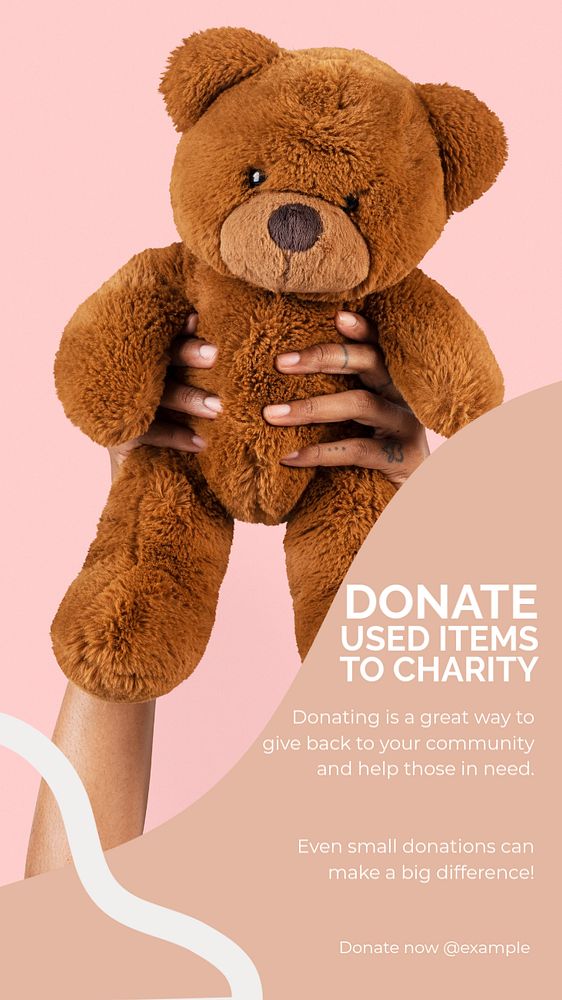 Donate to charity  Instagram story template, editable text