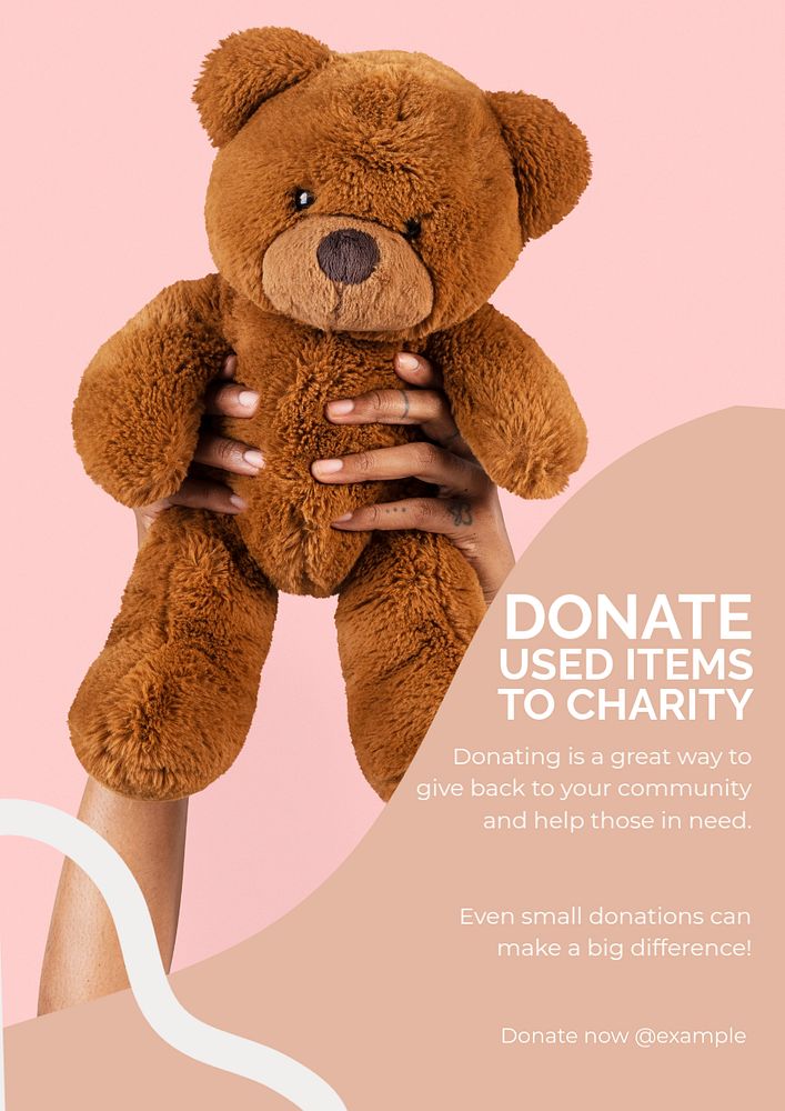 Donate to charity  poster template, editable text & design