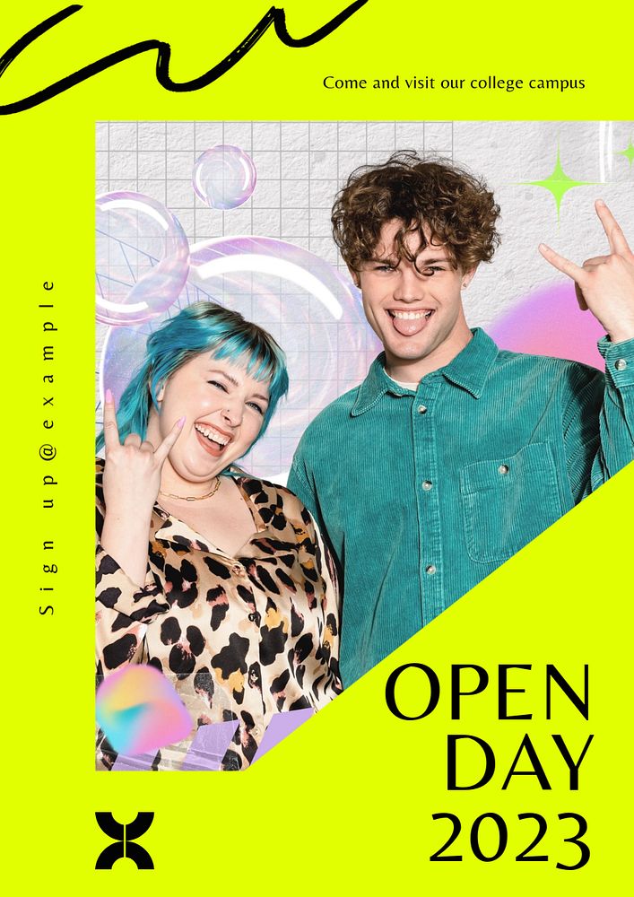 Open day poster template, editable text & design