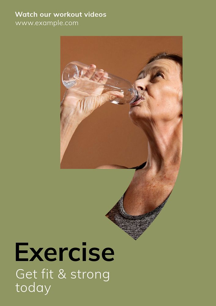 Exercise now poster template, editable text & design