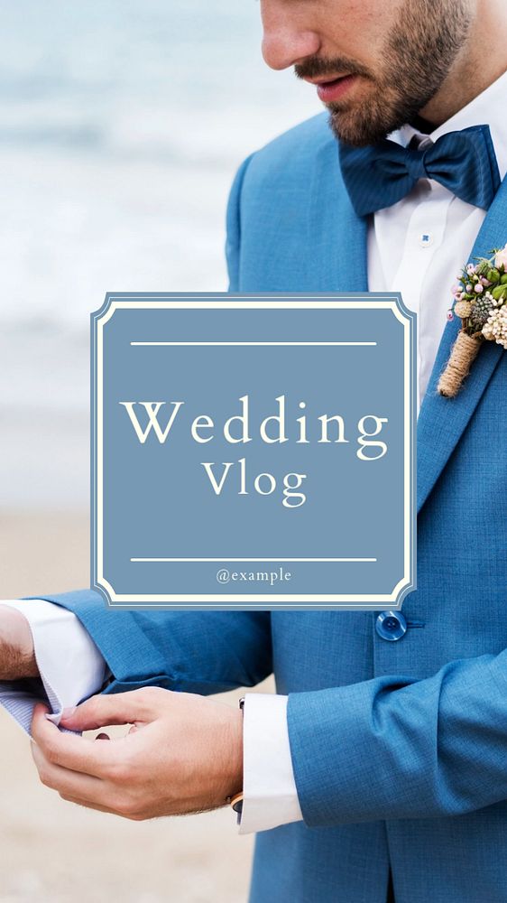 Wedding vlog  Instagram story template, editable text