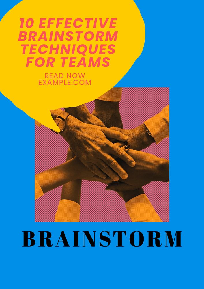 Brainstorm poster template, editable text & design