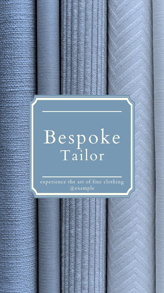 Bespoke tailor & clothing  Instagram story template, editable text