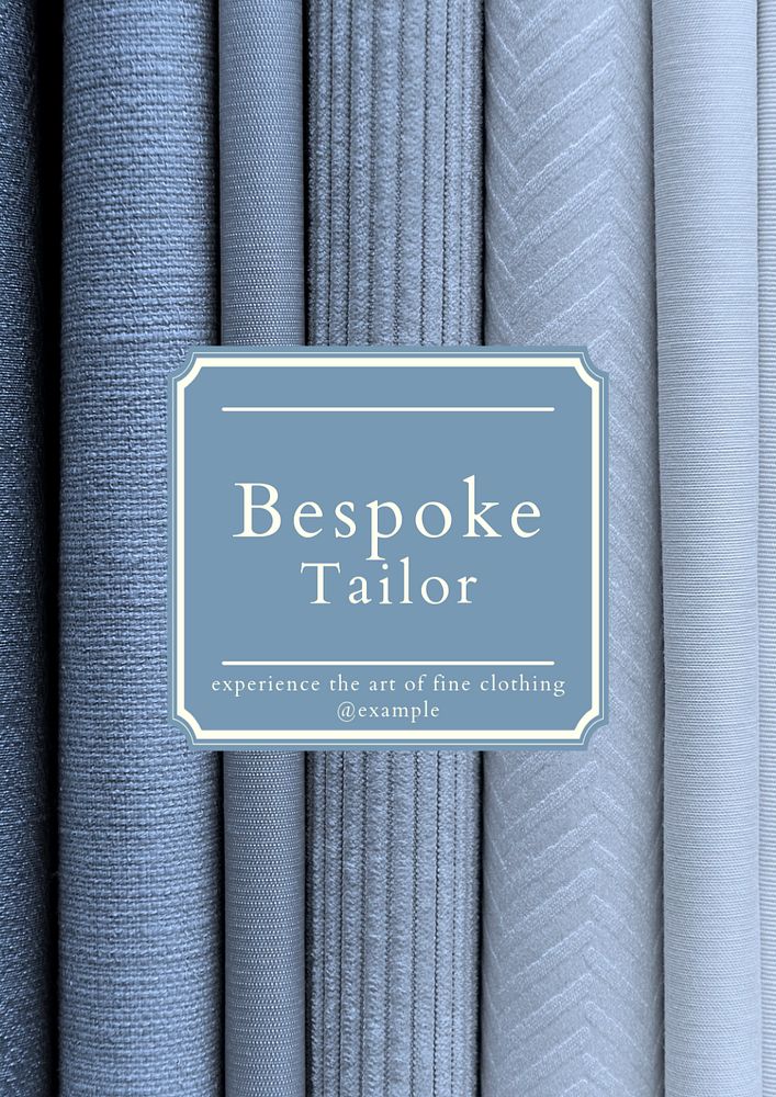 Bespoke tailor & clothing  poster template, editable text & design