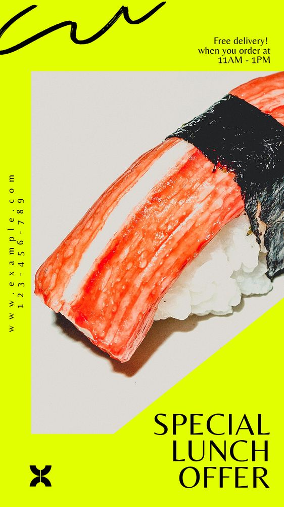 Food delivery Instagram story template, editable text