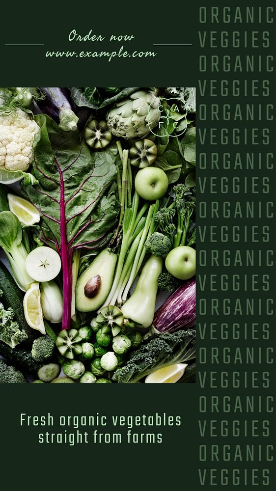 Organic veggies  Instagram story template, editable text