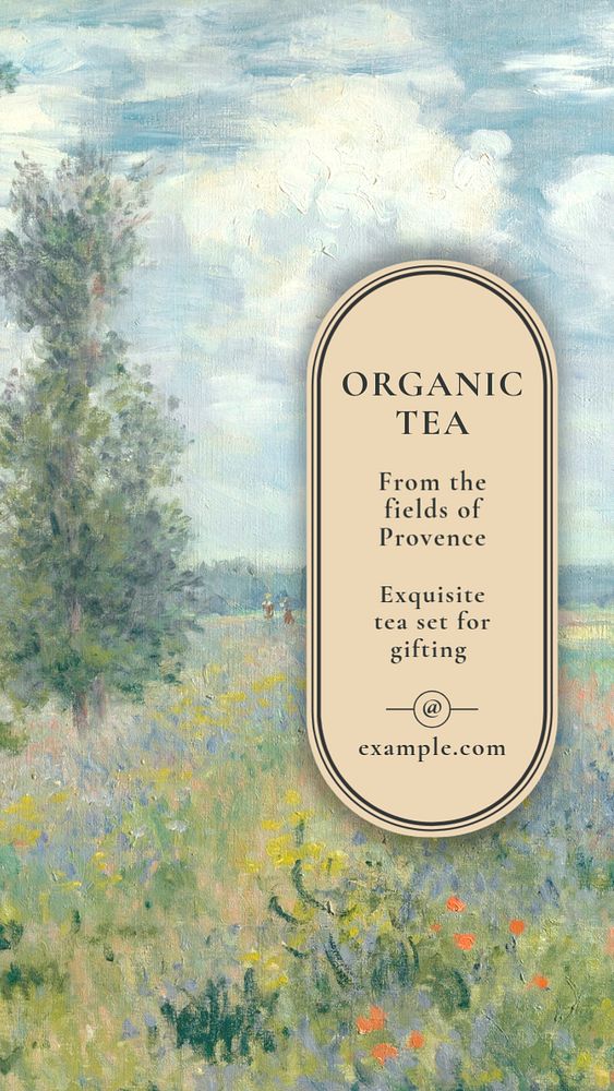 Organic tea Instagram story template, editable text