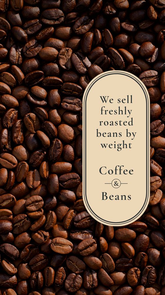 Coffee beans Instagram story template, editable text