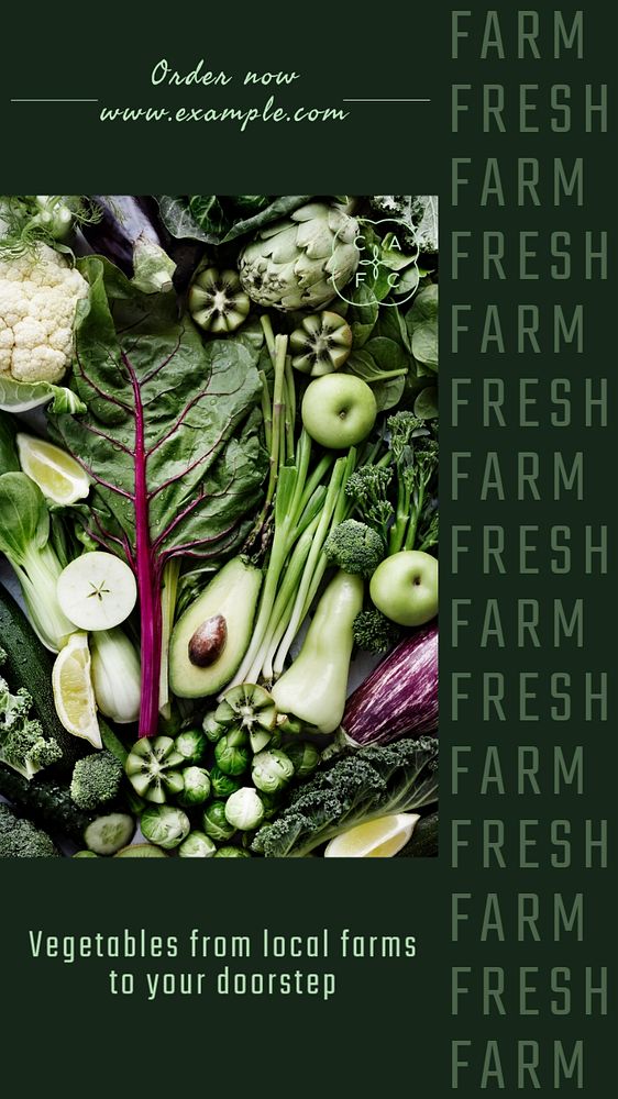 Farm fresh vegetables  Instagram story template, editable text