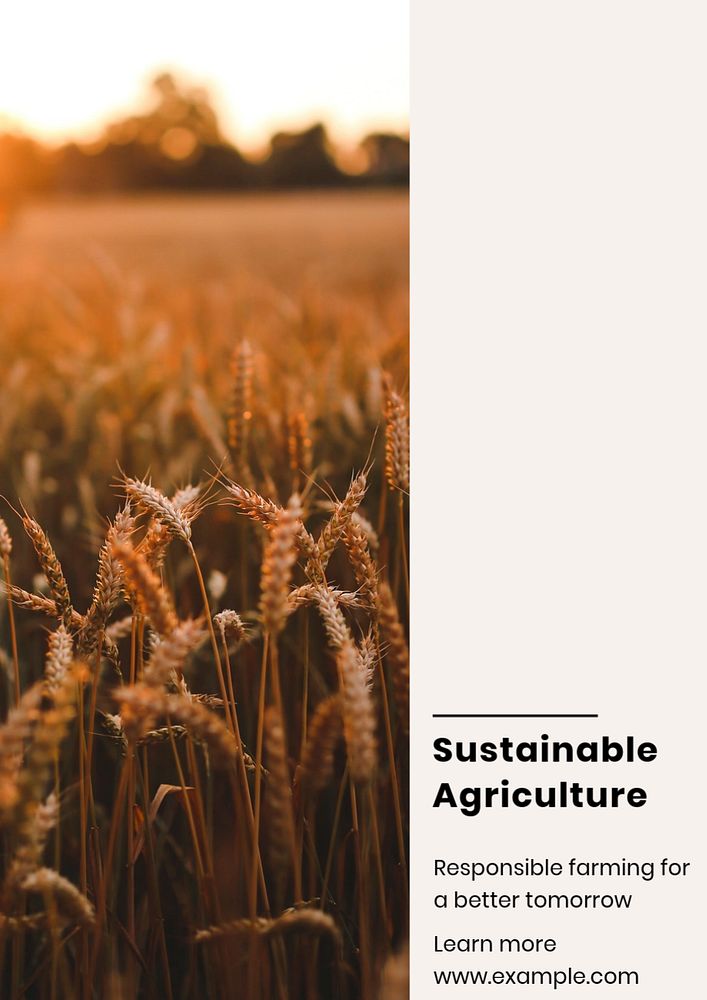 Sustainable agriculture poster template, editable text & design