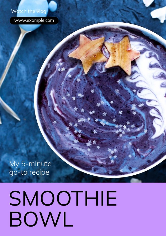 Smoothie bowl  poster template, editable text & design