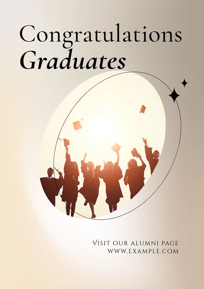 Congratulations graduates  poster template, editable text & design