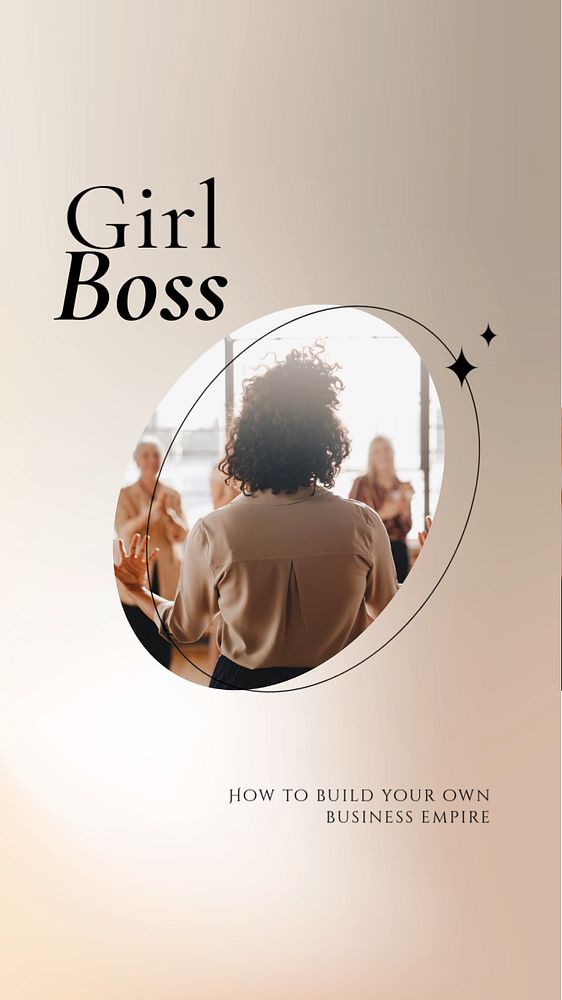 Girl boss  Instagram story template, editable text