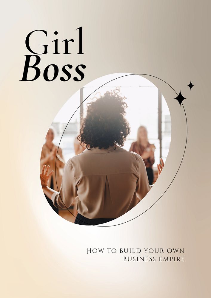 Girl boss  poster template, editable text & design