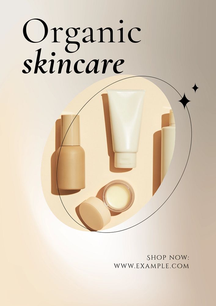 Organic skincare  poster template, editable text & design