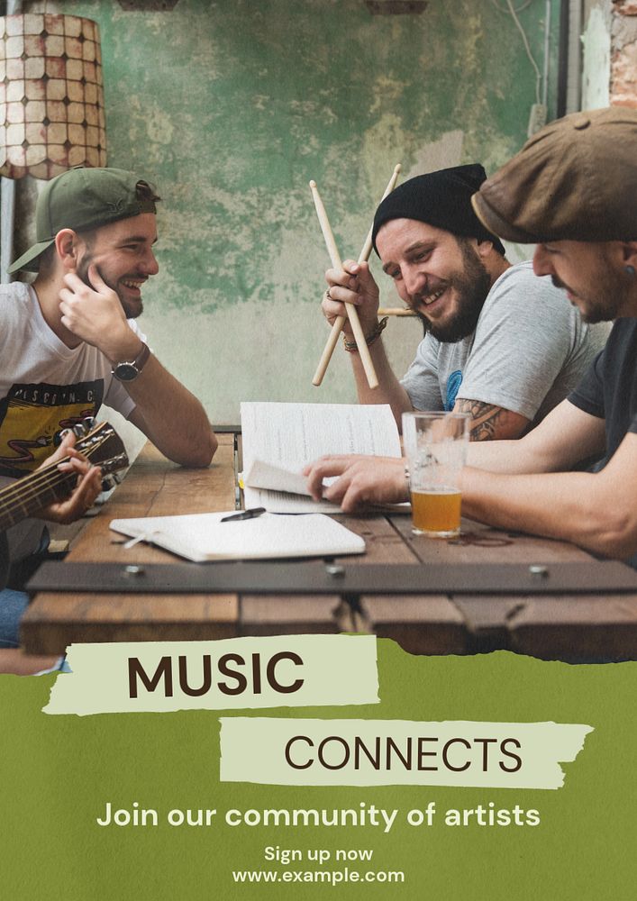 Music connects  poster template, editable text & design