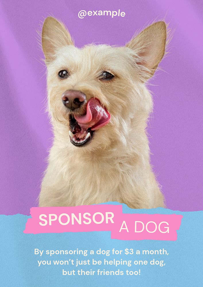 Sponsor a dog  poster template, editable text & design