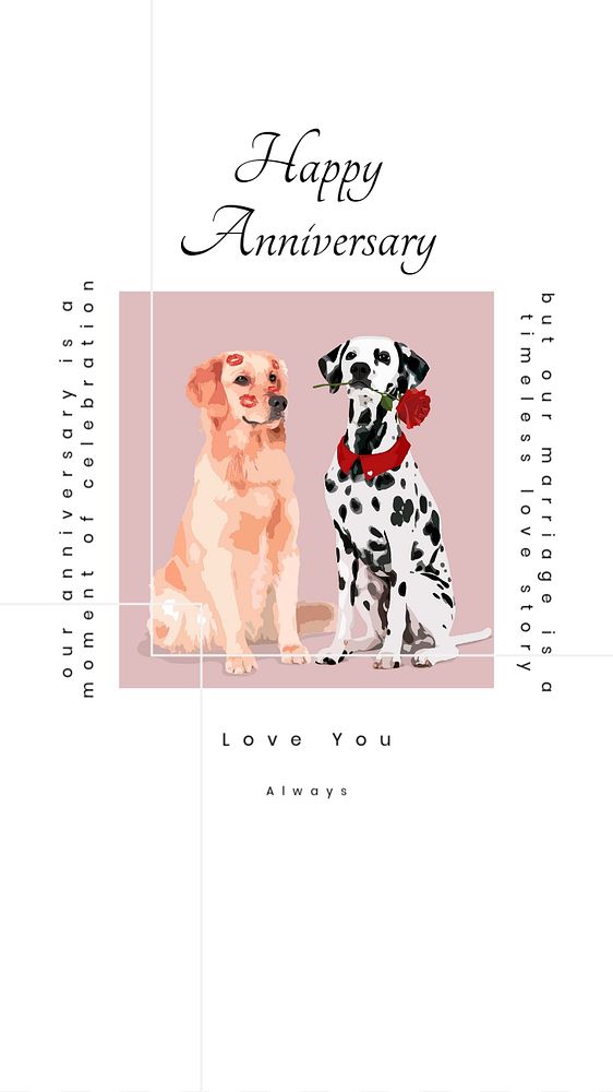 Happy Anniversary  Instagram story template, editable text