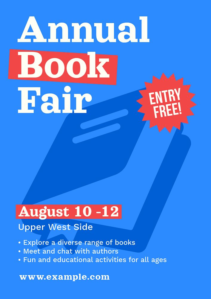 Book fair poster template, editable text and design