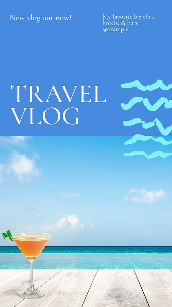 Travel vlog  Instagram story template, editable text