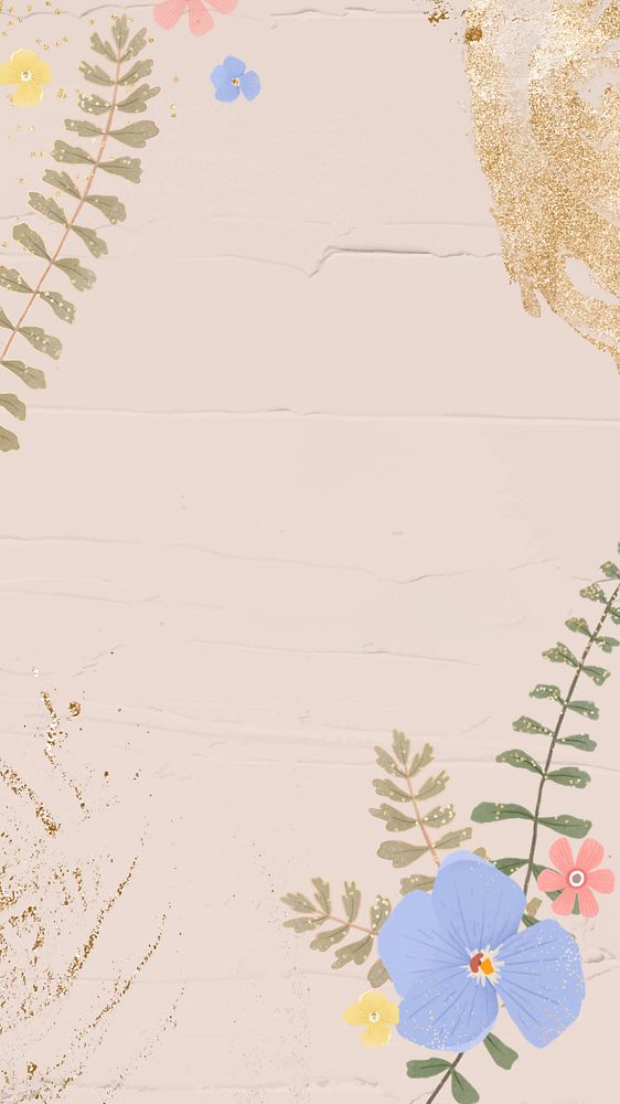 Vintage foliage iPhone wallpaper, editable design
