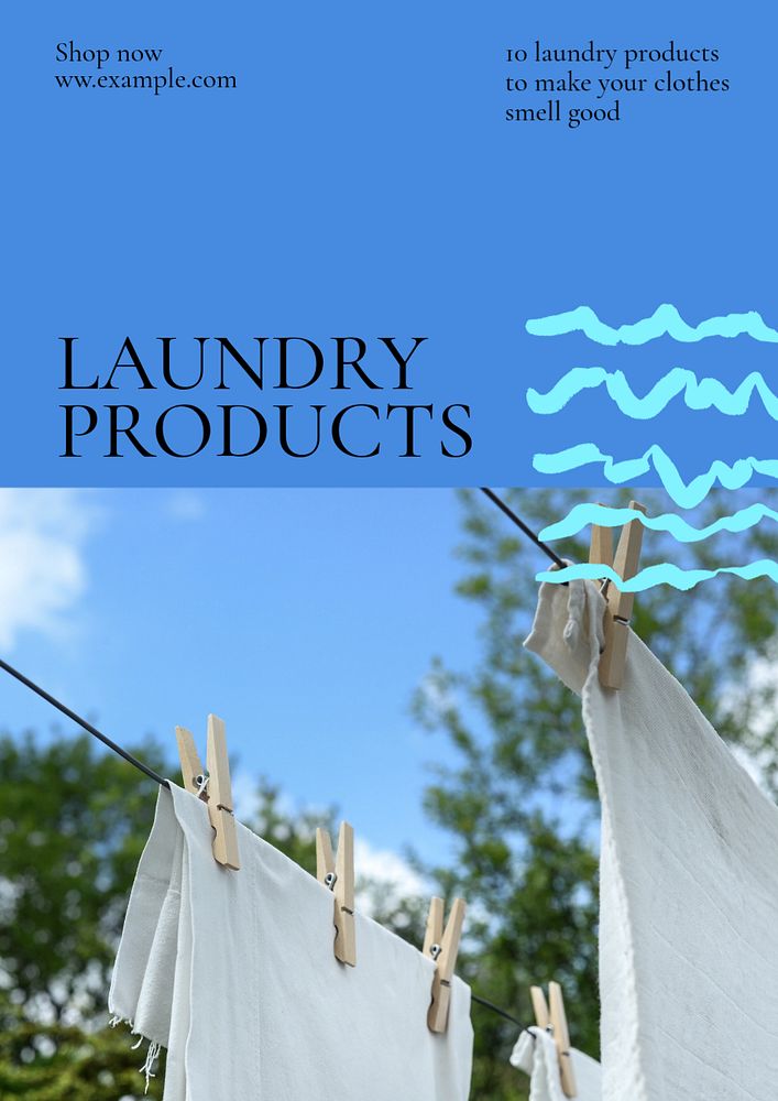 Laundry products  poster template, editable text & design