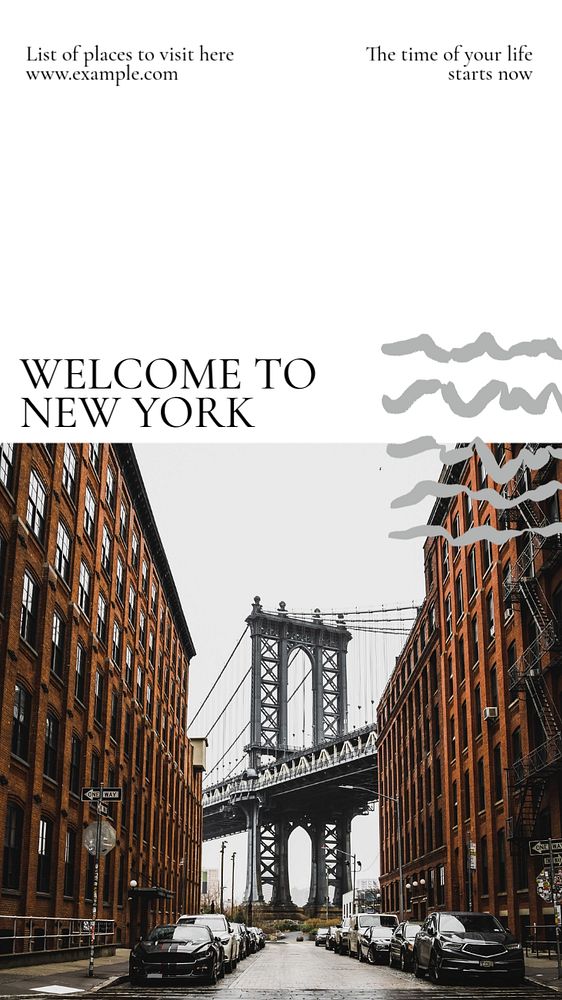 New York  Instagram story template, editable text