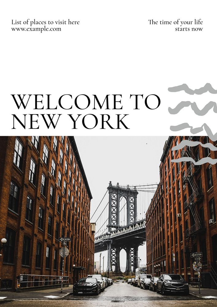 New York  poster template, editable text & design