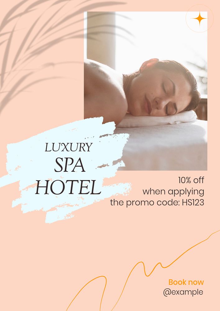 Luxury spa hotel  poster template, editable text & design