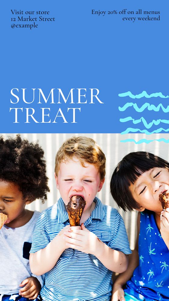 Summer treat  Instagram story template, editable text