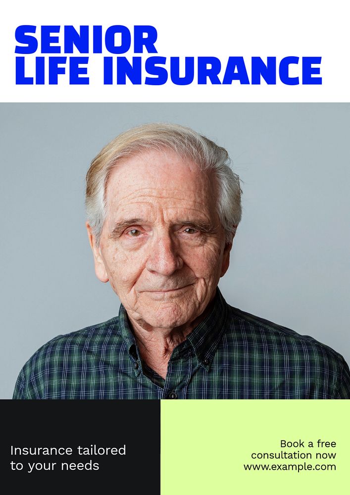 Senior insurance  poster template, editable text & design