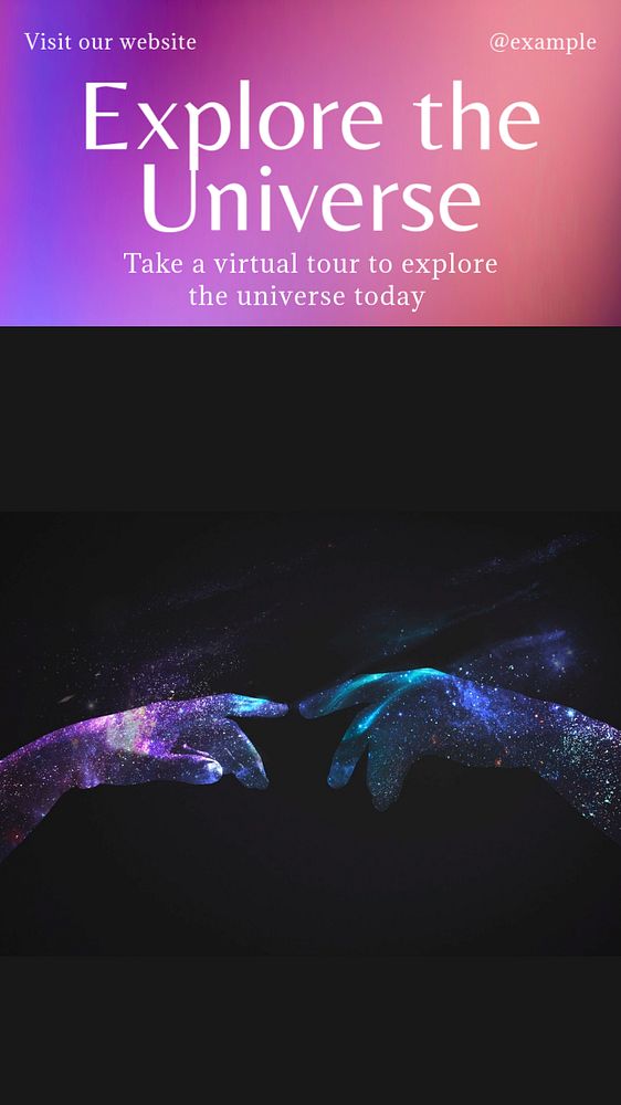 Explore universe  Instagram story template, editable text