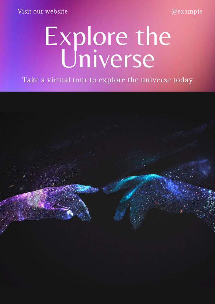 Explore universe  poster template, editable text & design