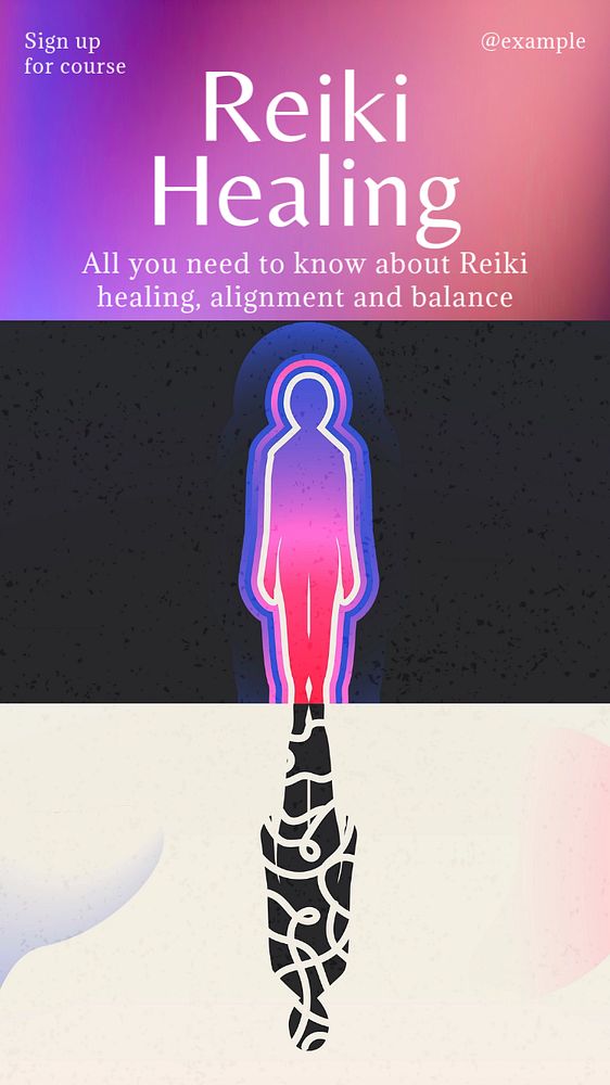 Reiki healing  Instagram story template, editable text