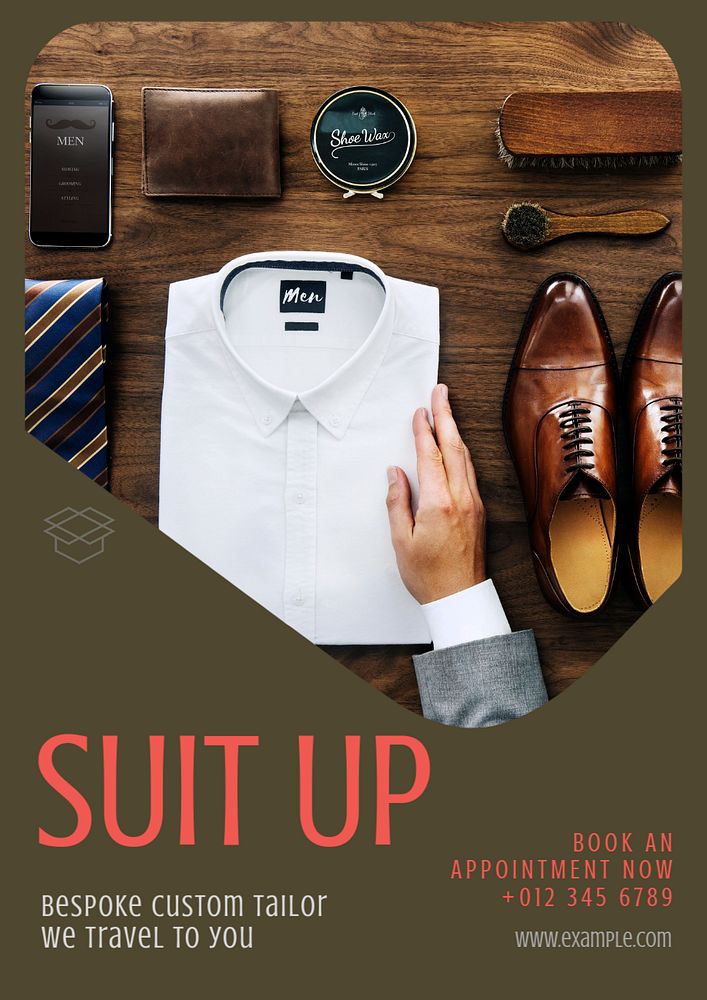 Suit tailor shop poster template, | Premium Editable Template - rawpixel