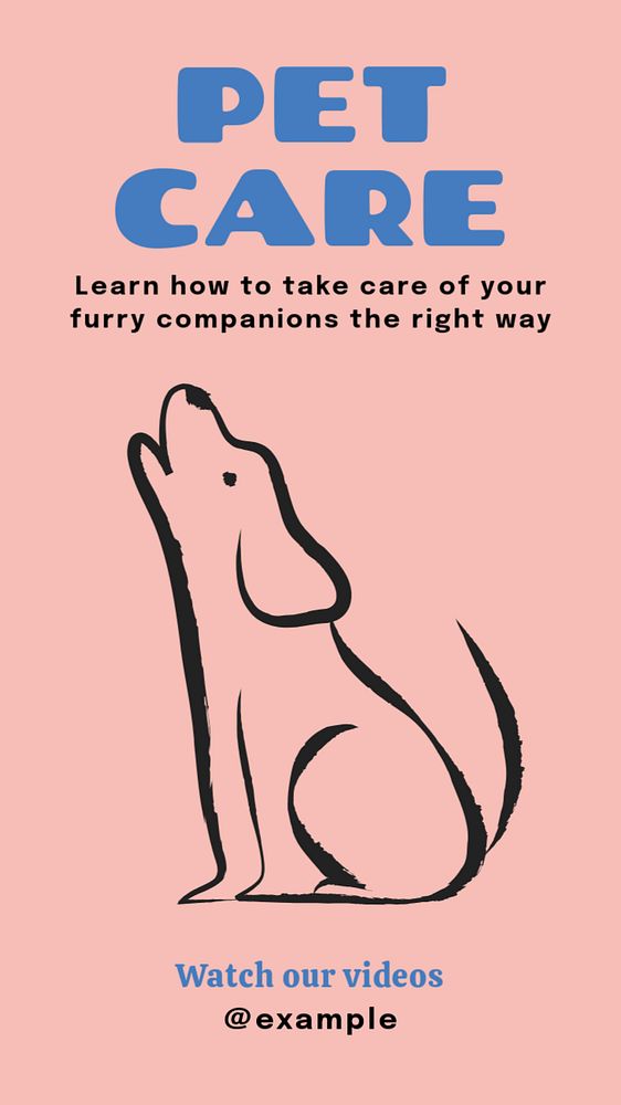 Pet care tutorials Instagram story template, editable text