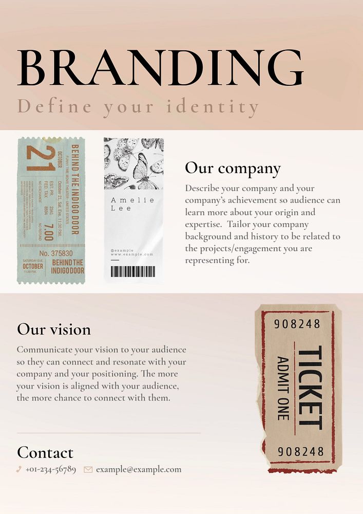 Brand poster template, editable text & design