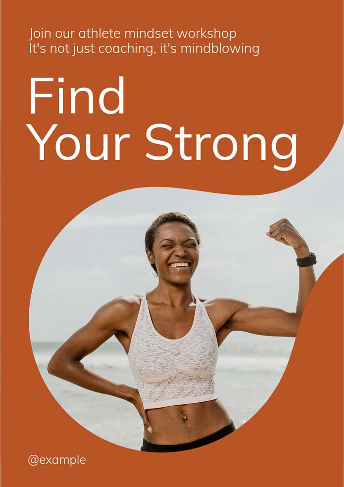 Find your strong poster template, editable text & design